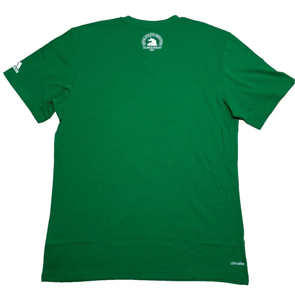 Adidas Mens Shirt Size Medium BOSTON‎ MARATHON Wicked Fast Celtic Pride 2016 NWT